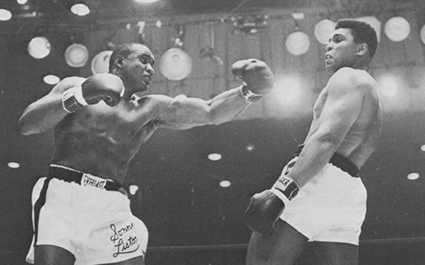 Sonny Liston and
                          Muhammad Ali